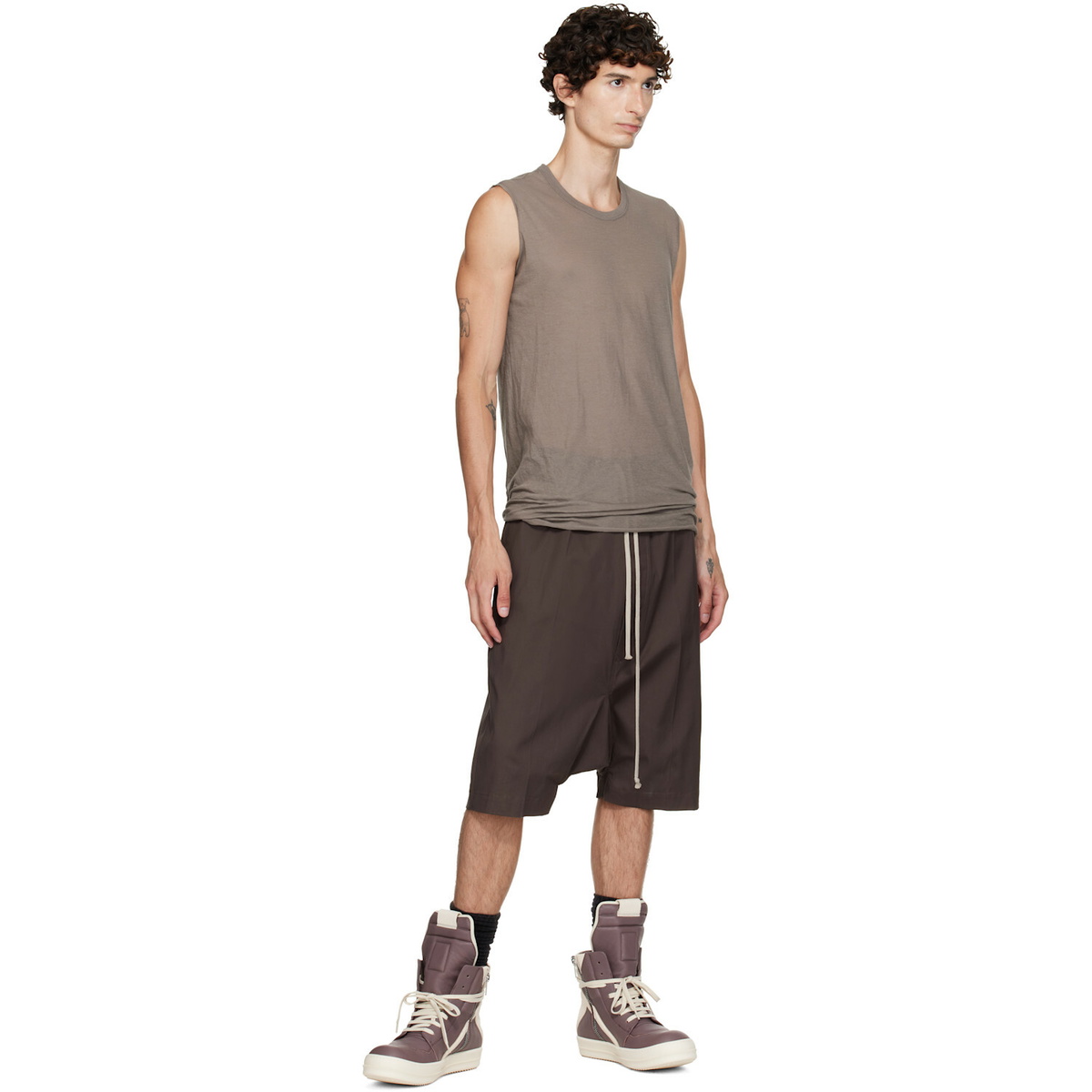 Rick Owens Purple Tower Geobasket Sneakers