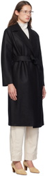 Harris Wharf London Black Belted Long Coat