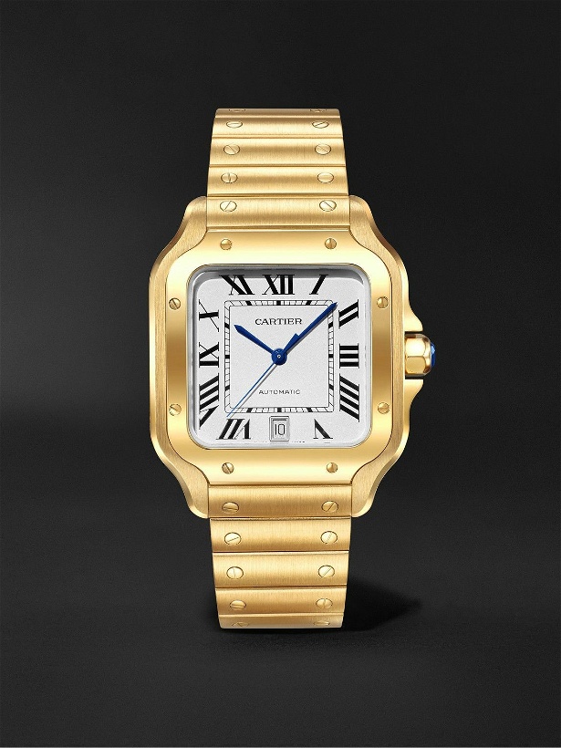 Photo: Cartier - Santos de Cartier Automatic 39.8 mm 18-Karat Gold Watch, Ref. No. WGSA0029