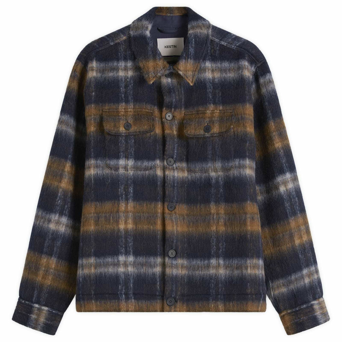 Kestin Men's Haston Jacket in Navy Check Brushed Wool