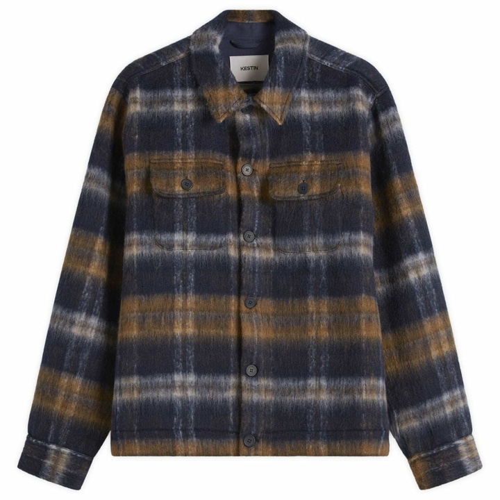 Photo: Kestin Men's Haston Jacket in Navy Check Brushed Wool
