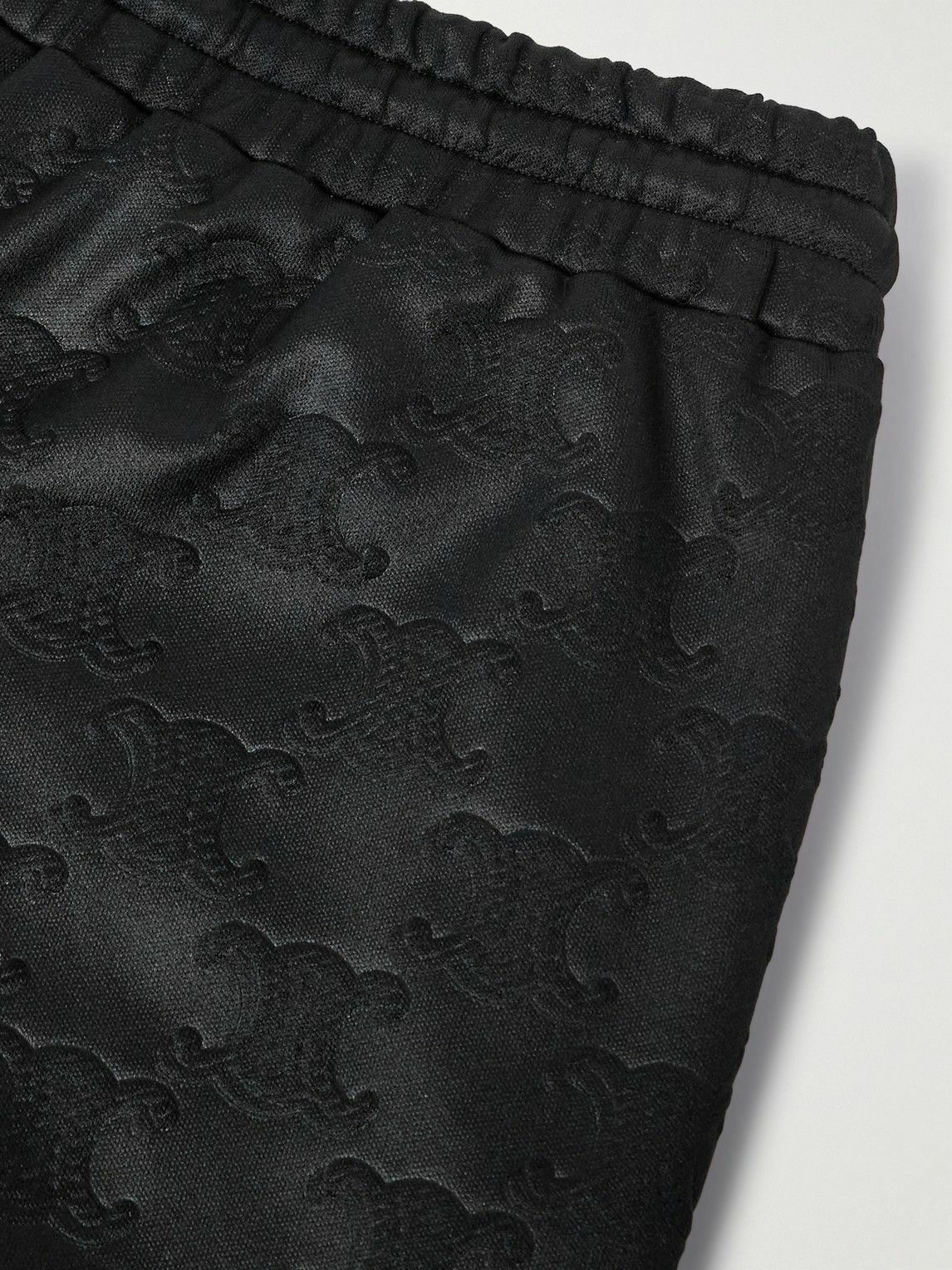 CELINE - Straight-Leg Logo-Jacquard Tech-Jersey Track Pants - Black