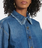 Alanui Fringed cropped denim overshirt