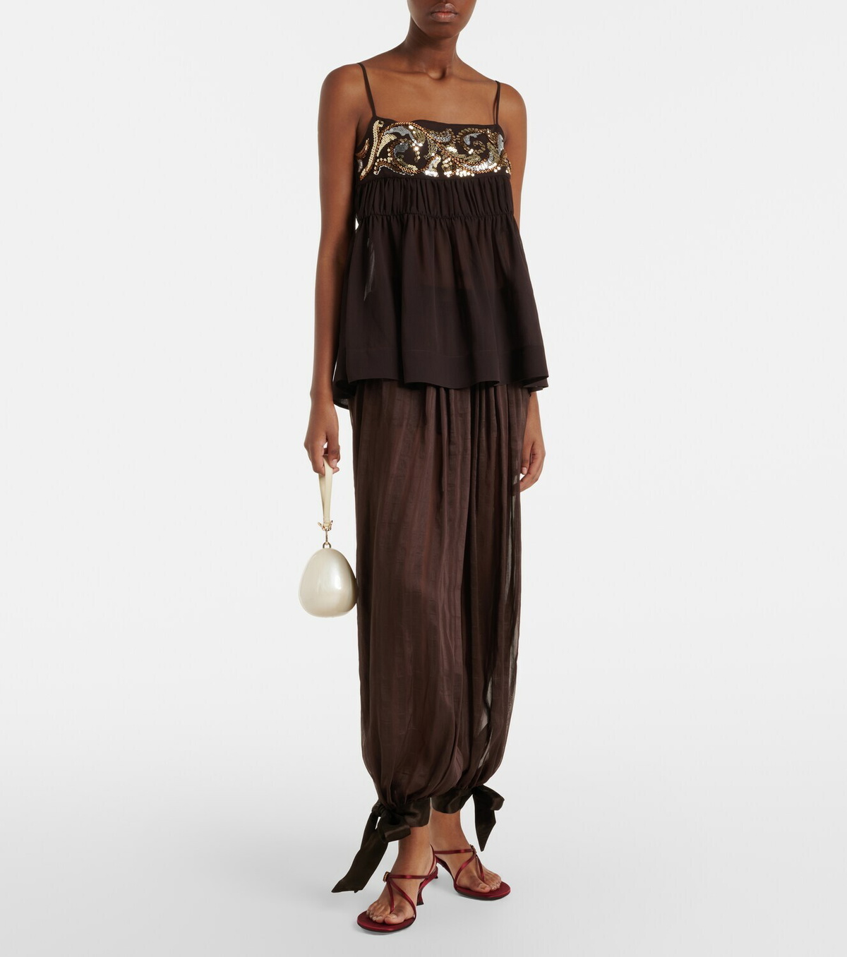 Xu Zhi Sequined chiffon top
