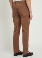 Slowear Tapered-leg Stretch-cotton Trousers Brown