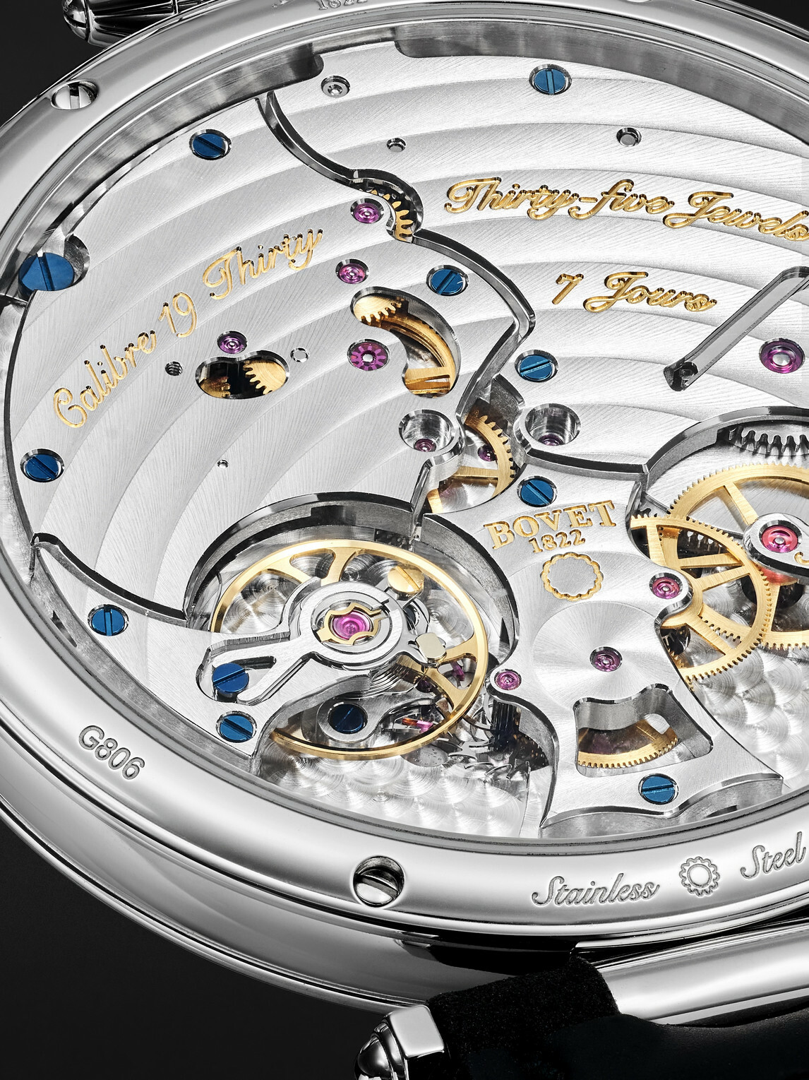 Bovet - 19Thirty 10th Anniversary Hand-Wound 42mm Stainless Steel and Leather Watch, Ref. No. NTS0118