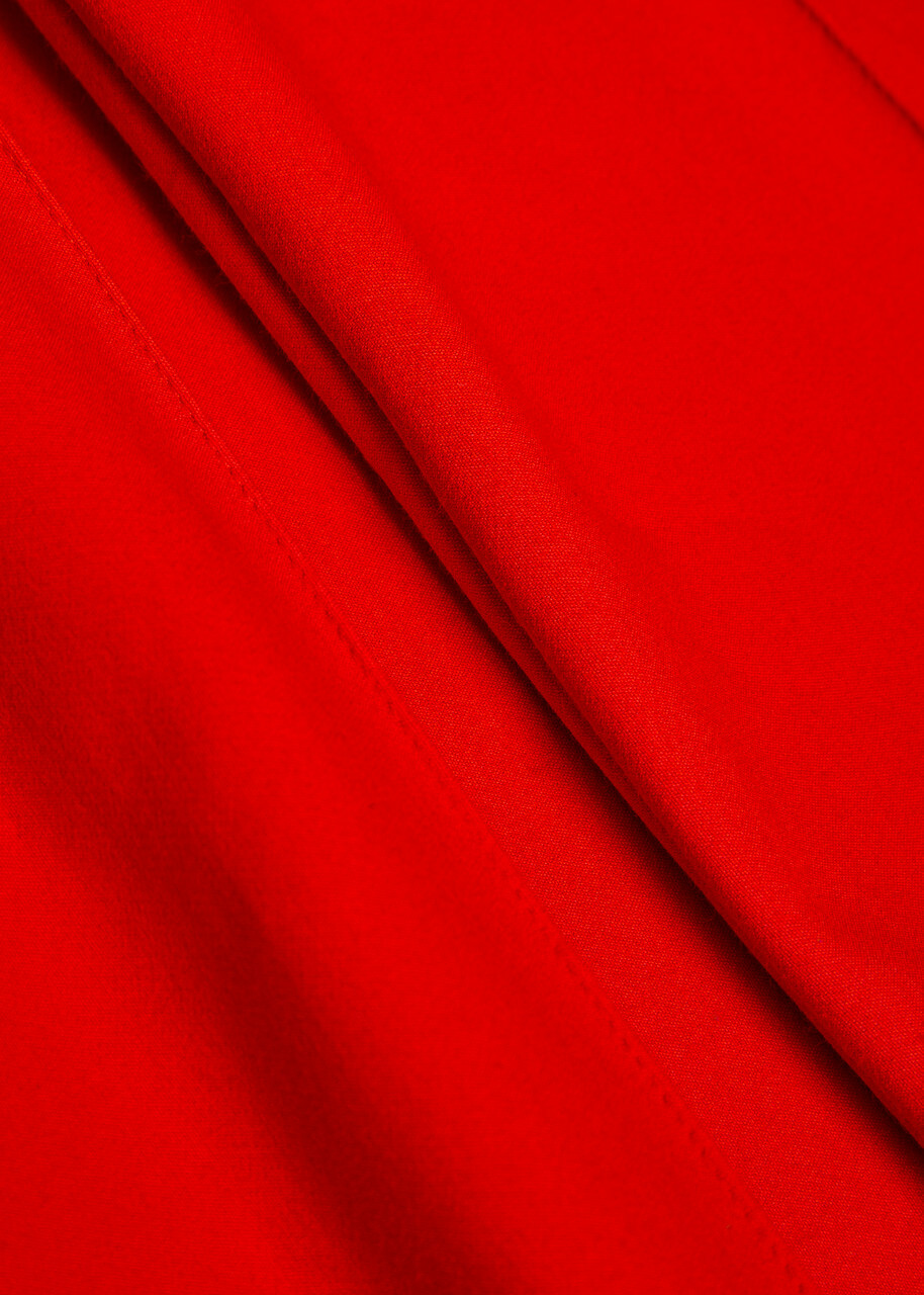 Vince Pintuck Cropped Woven Trousers Red