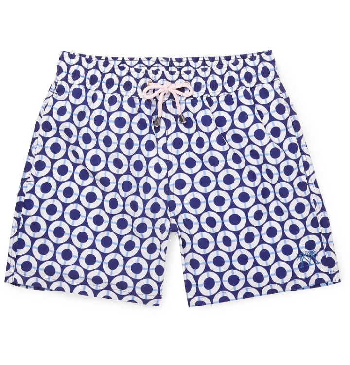 Photo: Pink House Mustique - Mid-Length Printed Swim Shorts - Blue