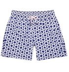 Pink House Mustique - Mid-Length Printed Swim Shorts - Blue