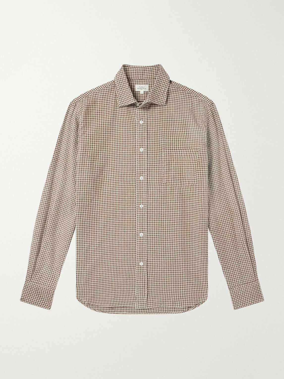 Hartford - Paul Striped Cotton-Gabardine Shirt - Brown