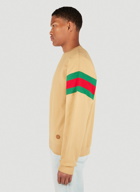 Gucci - Web Sleeve Sweatshirt in Beige