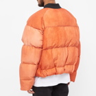 Cole Buxton Men's Silk Insulated Bomber Jacket in Orange