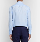 Canali - Light-Blue Easy Care Checked Cotton Shirt - Blue