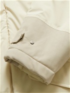 Ermenegildo Zegna - Leather-Trimmed Shell Hooded Parka - White