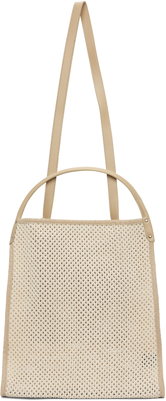 rag & bone Beige Woven Summer Passenger Tote Rag and Bone