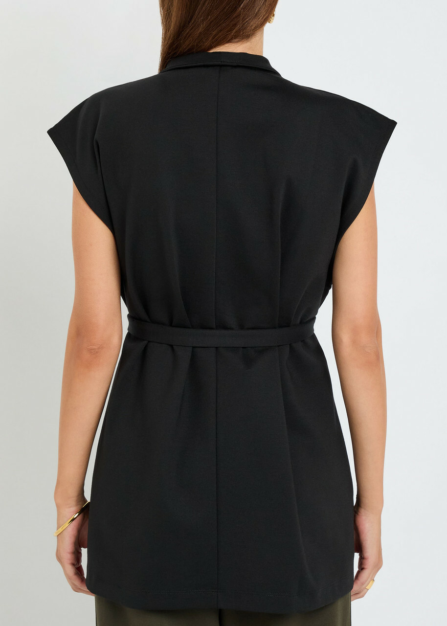 Eileen Fisher Belted Jersey Vest Black