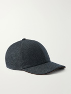 Canali - Logo-Appliquéd Wool Cap - Gray