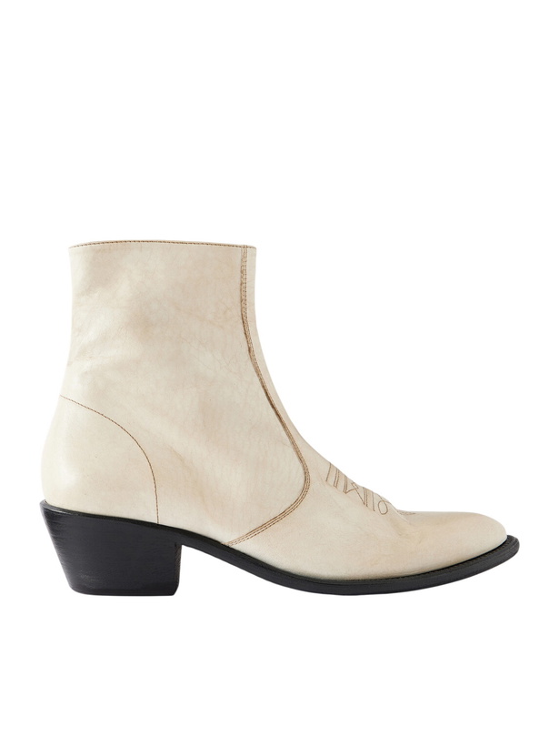 Photo: Enfants Riches Déprimés - Kansas Embroidered Leather Chelsea Boots - Neutrals