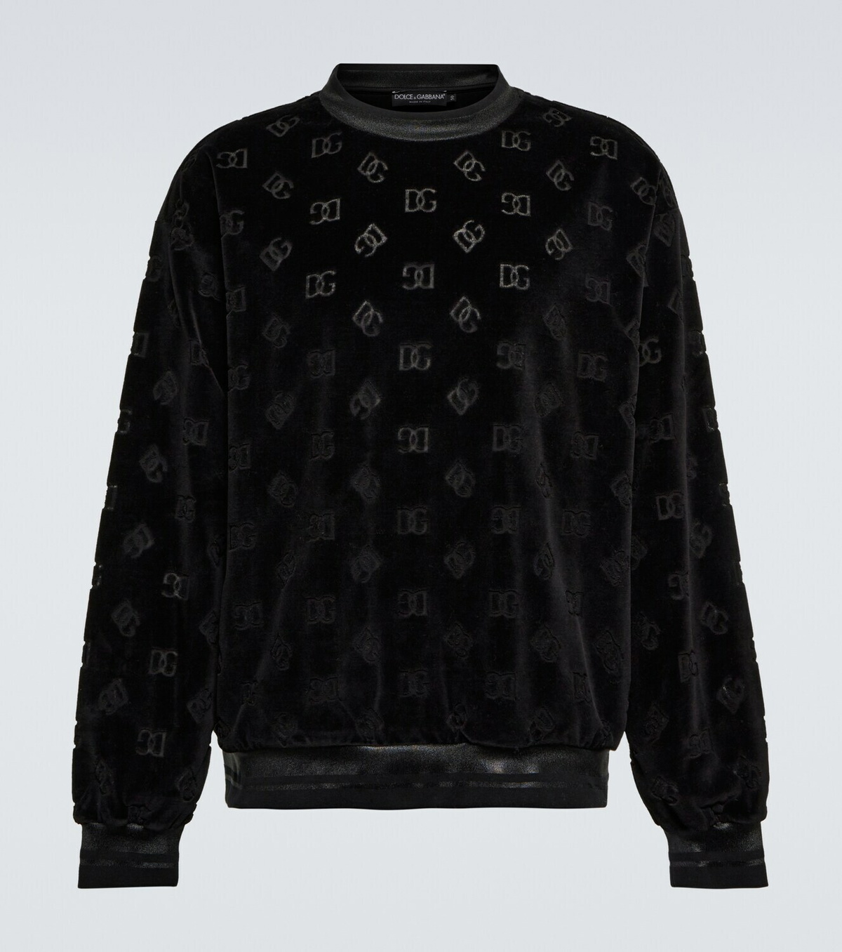 Dolce&Gabbana - Logo jacquard velvet sweater