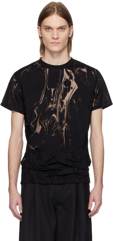 Photo: LGN Louis Gabriel Nouchi Black Marbled Jersey T-shirt
