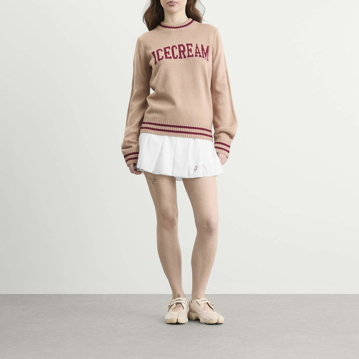 ICECREAM Women's Soft Serve Pleated Skirt in White