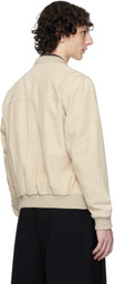 BOSS Beige BECKHAM Edition Regular-Fit Suede Bomber Jacket