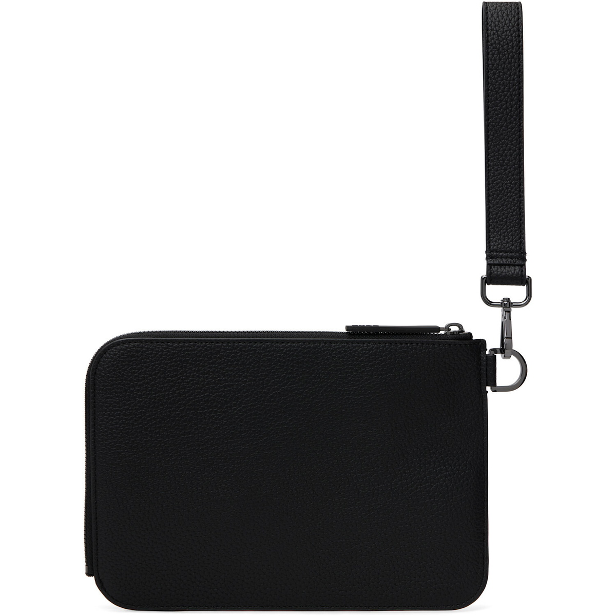 Hugo Black Grained Faux-Leather Pouch