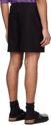 Solid Homme Black Zip Tab Shorts