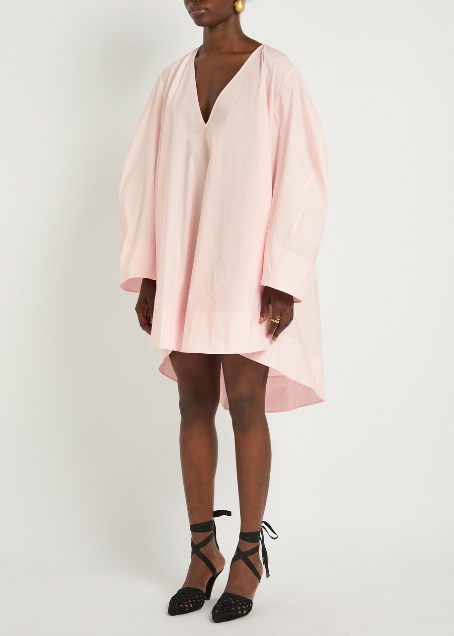 Jacquemus La Robe Paysan V-neck Poplin Mini Dress Light Pink