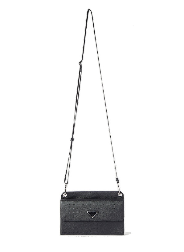 Photo: Saffiano Leather Phone Crossbody Bag in Black