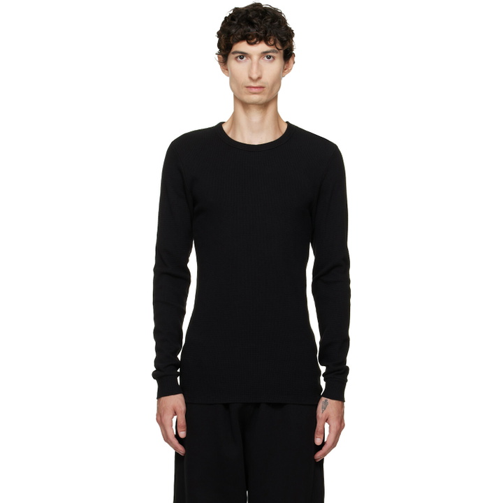 Photo: Les Tien Black Thermal Fitted Long Sleeve T-shirt