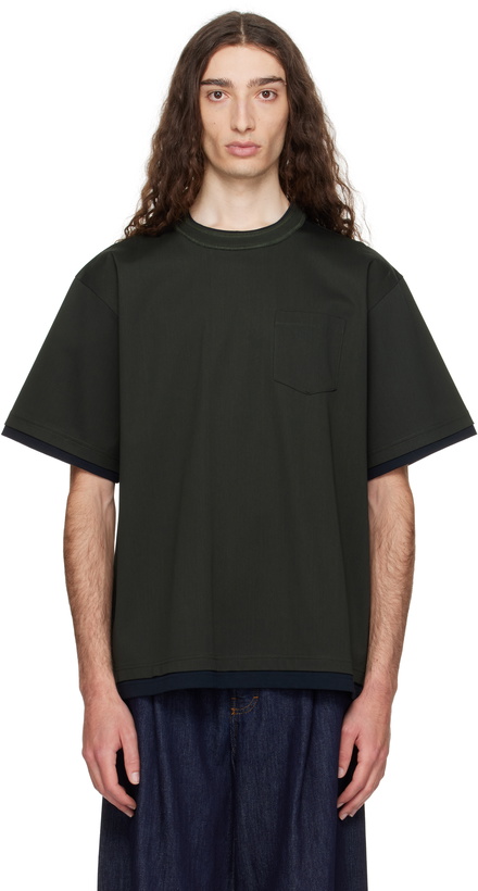 Photo: sacai Green Cotton Jersey T-shirt