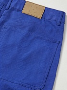 Pop Trading Company - Straight-Leg Logo-Embroidered Cotton-Ripstop Trousers - Blue