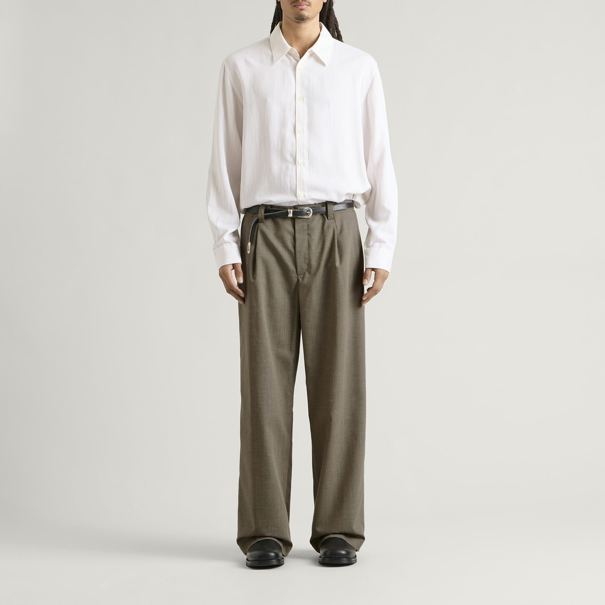 Our Legacy Men's Flowy Fleck Wool Still Chino in Clay