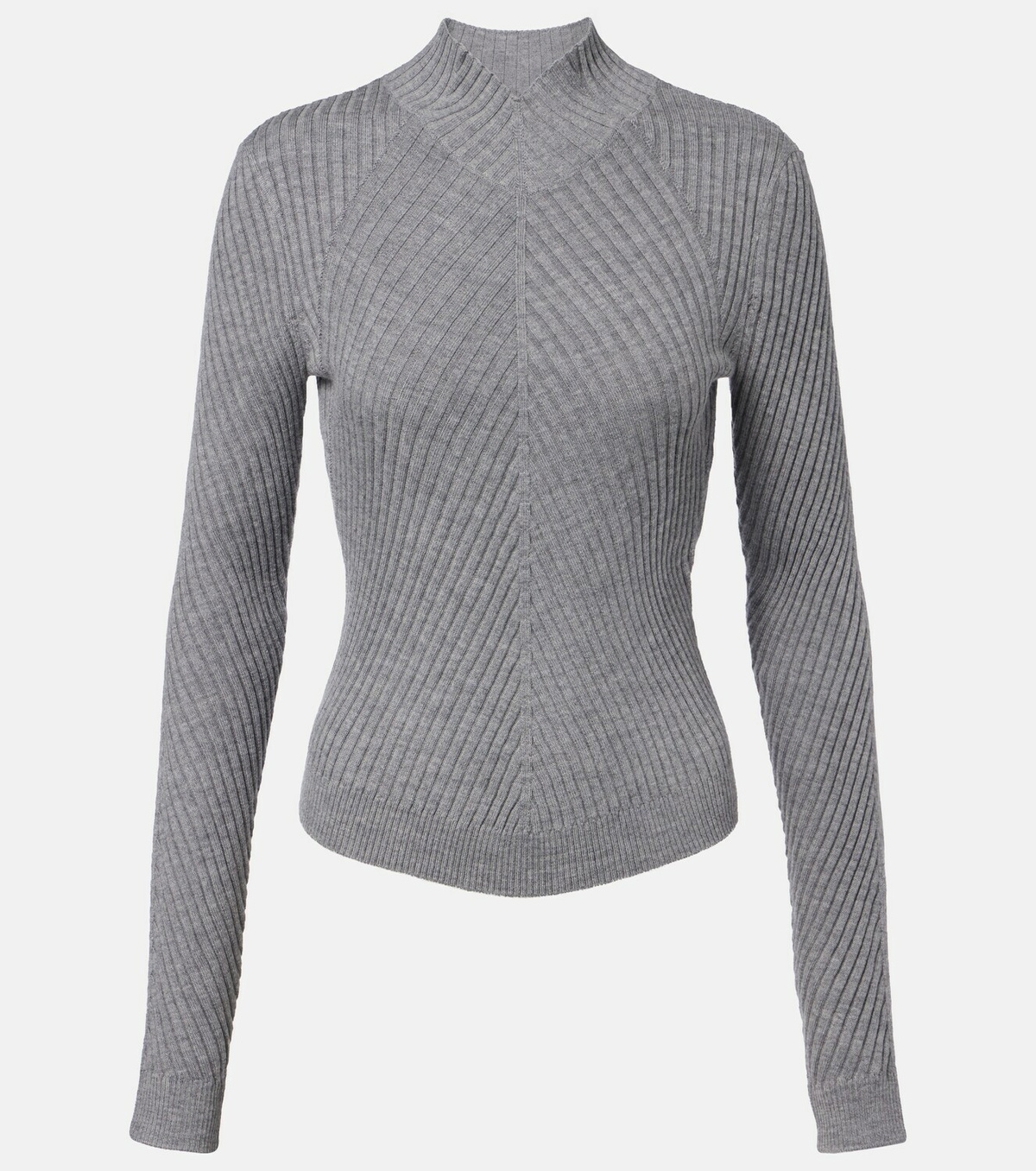 Victoria Beckham Georgia ribbed-knit wool top