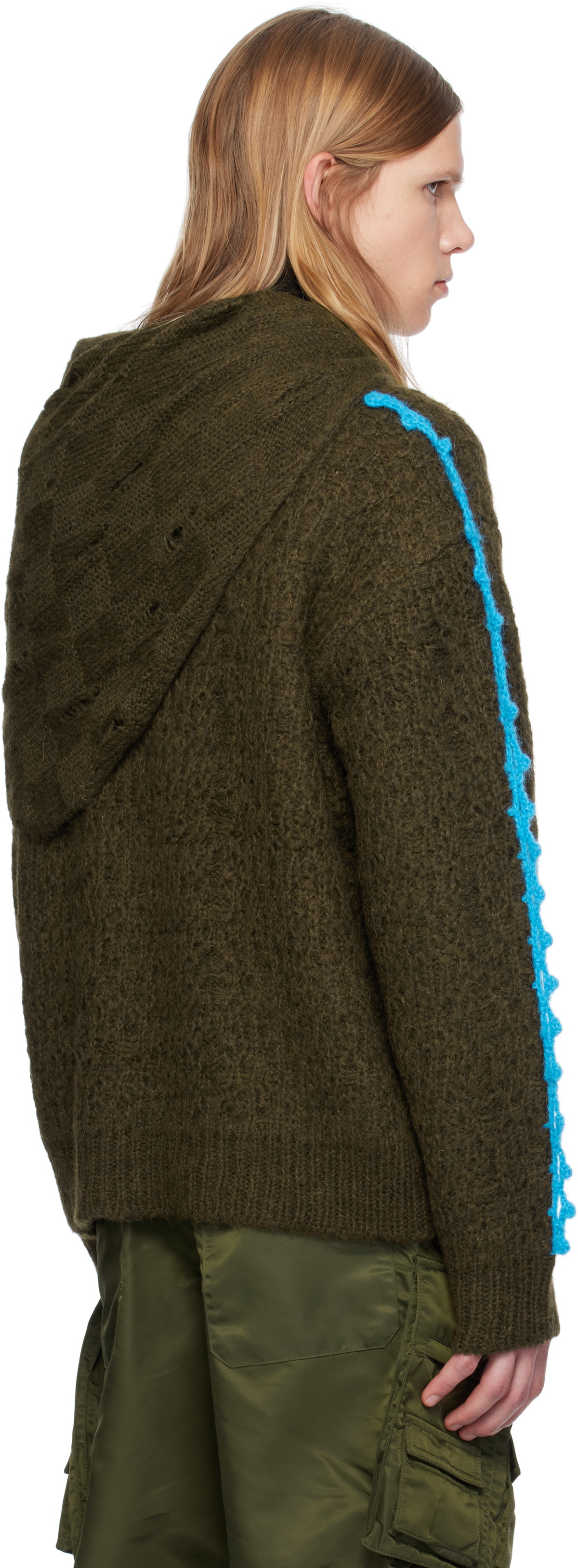 Andersson Bell Khaki Arelin Shawl Layered Sweater