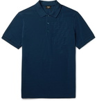 Fendi - Slim-Fit Logo-Embossed Cotton-Piqué Polo Shirt - Blue