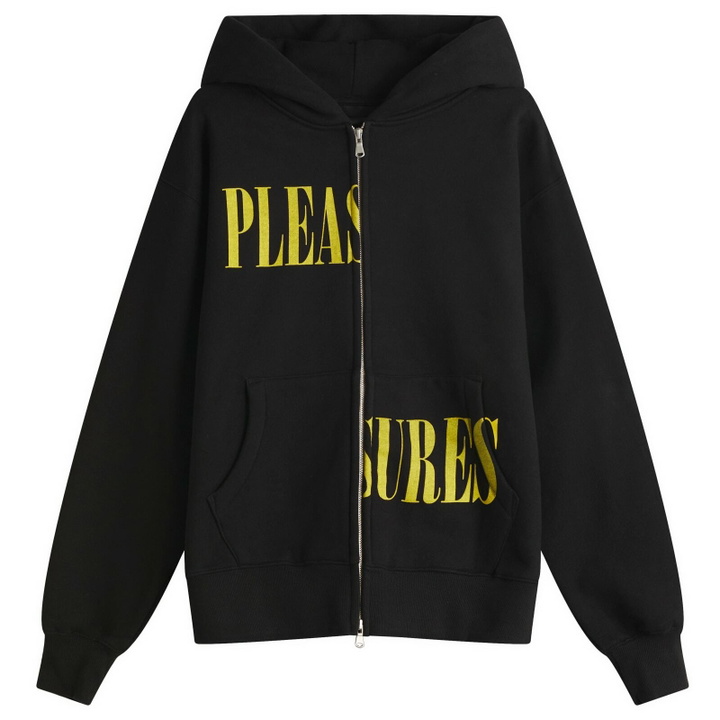 Photo: Pleasures Men's Split Zip Hoodie in Black