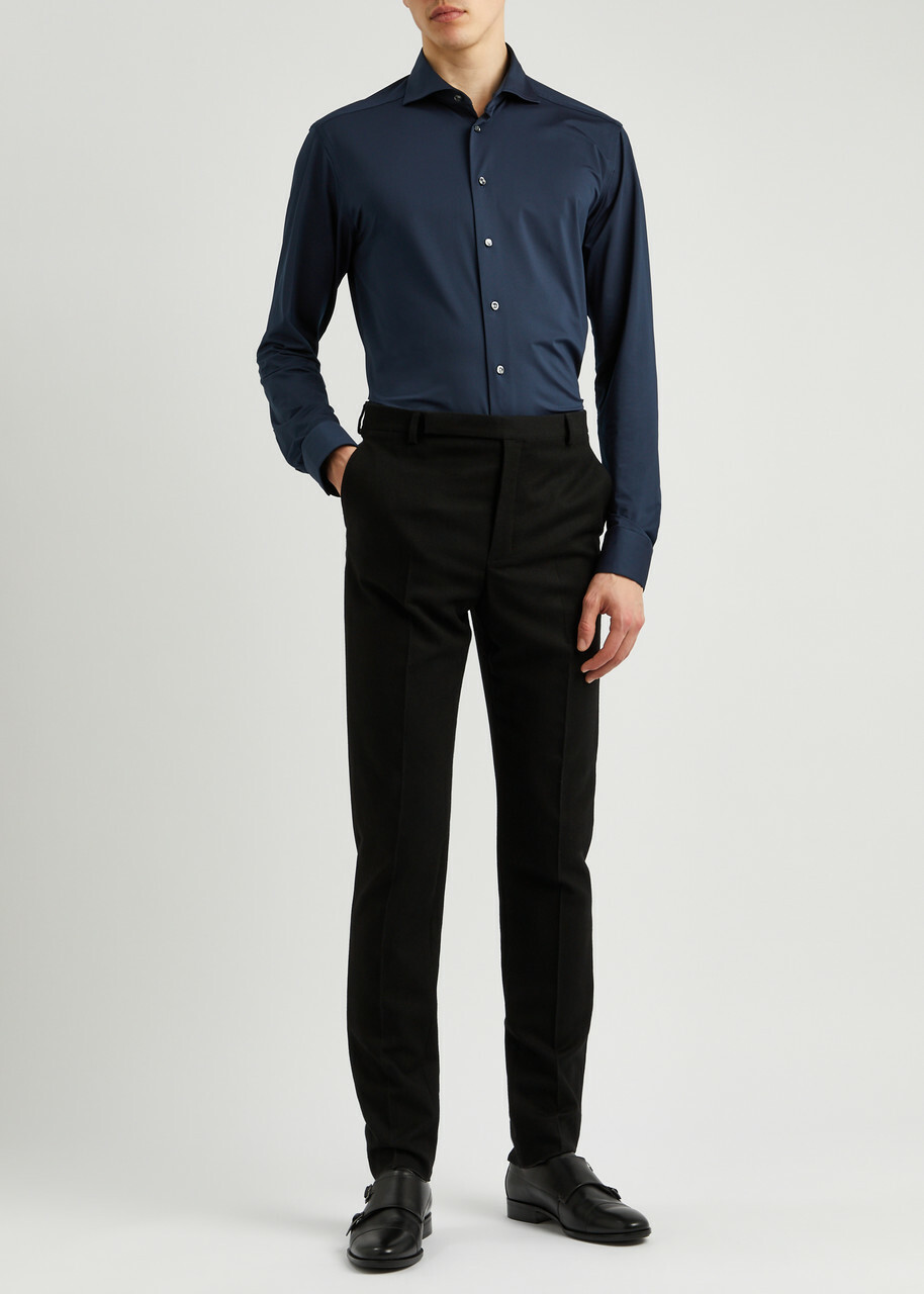 Eton Stretch-jersey Shirt Navy