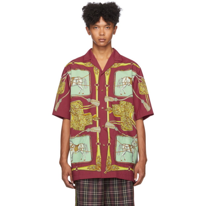 Photo: Gucci Red Baroque Sellier Bowl Short Sleeve Shirt