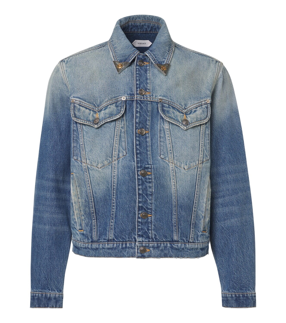 Versace - Logo-Print Hooded Denim Jacket - Black Versace