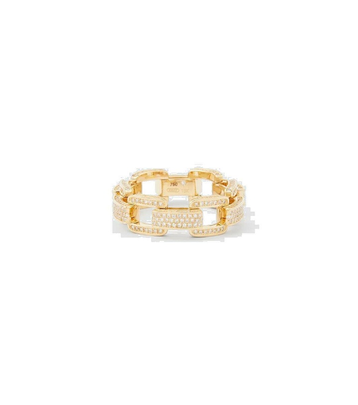 Photo: Shay Jewelry Deco Link 18kt gold ring with diamonds