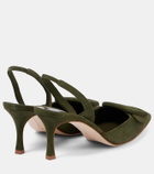 Manolo Blahnik Maysli suede slingback pumps