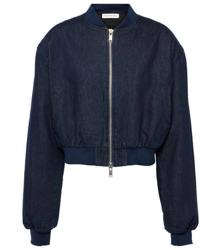 Photo: The Frankie Shop Micky cropped denim bomber jacket