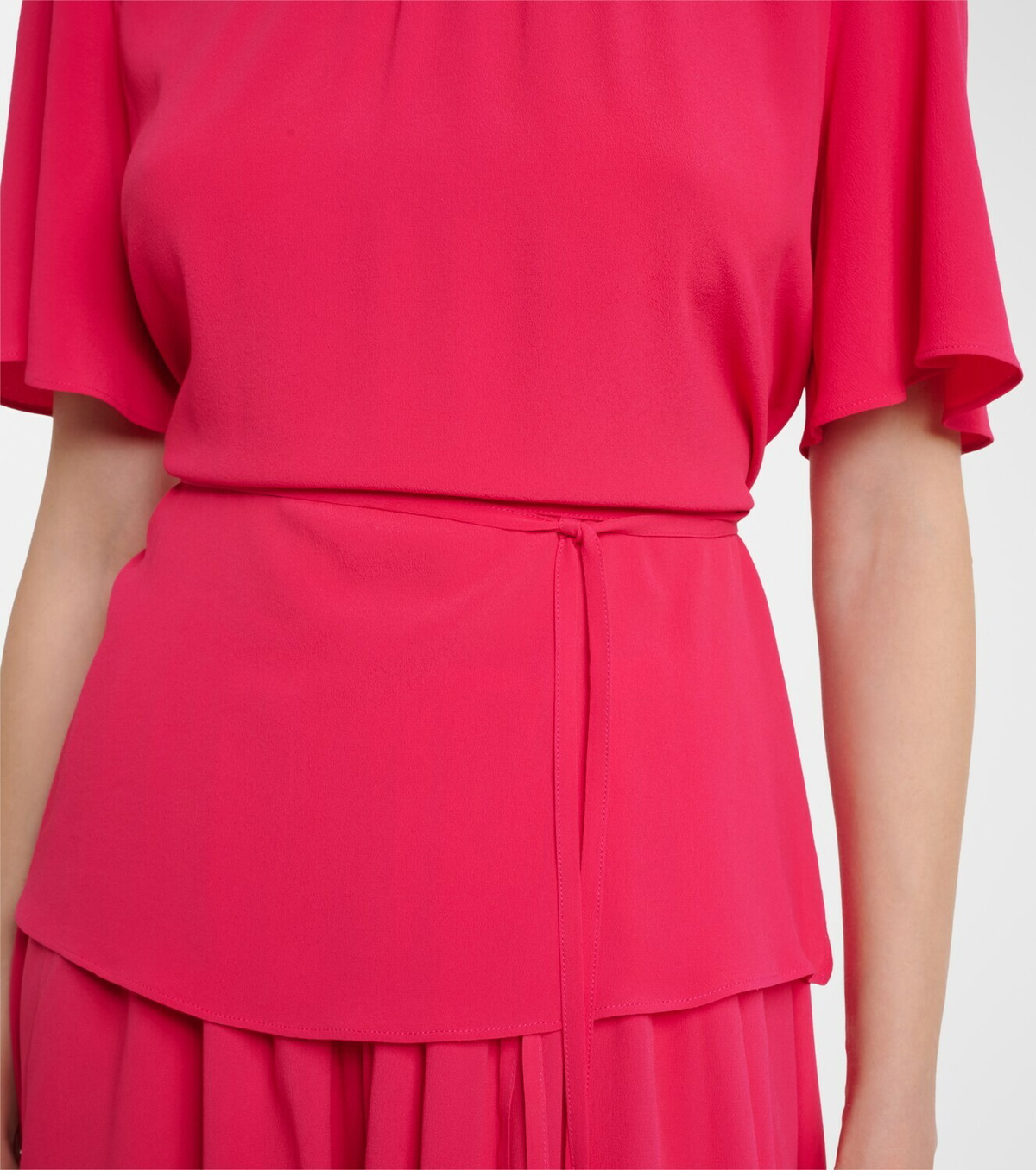 Joseph Libby belted crêpe blouse