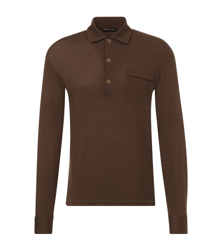 Photo: Tom Ford Silk and cotton piqué polo shirt