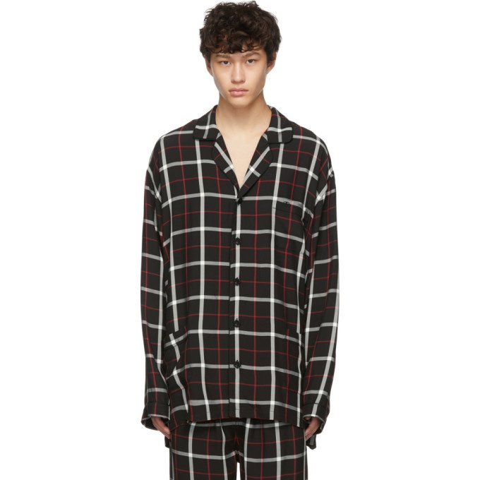 Photo: Balenciaga Black Check Pajama Shirt