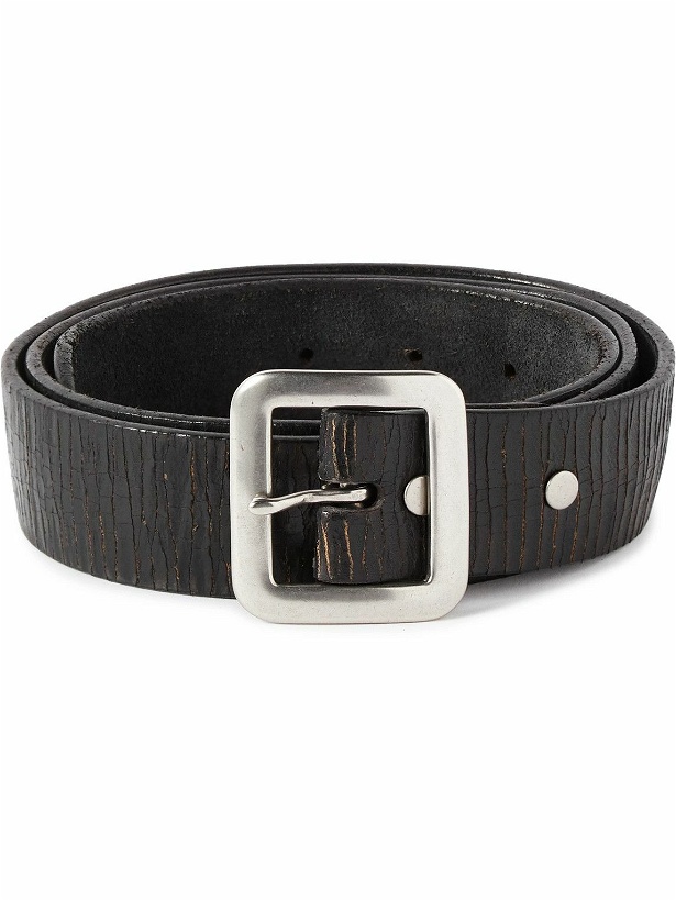 Photo: RRL - New Burling 4cm Distressed Leather Belt - Black