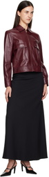Max Mara Burgundy Nepet Leather Jacket