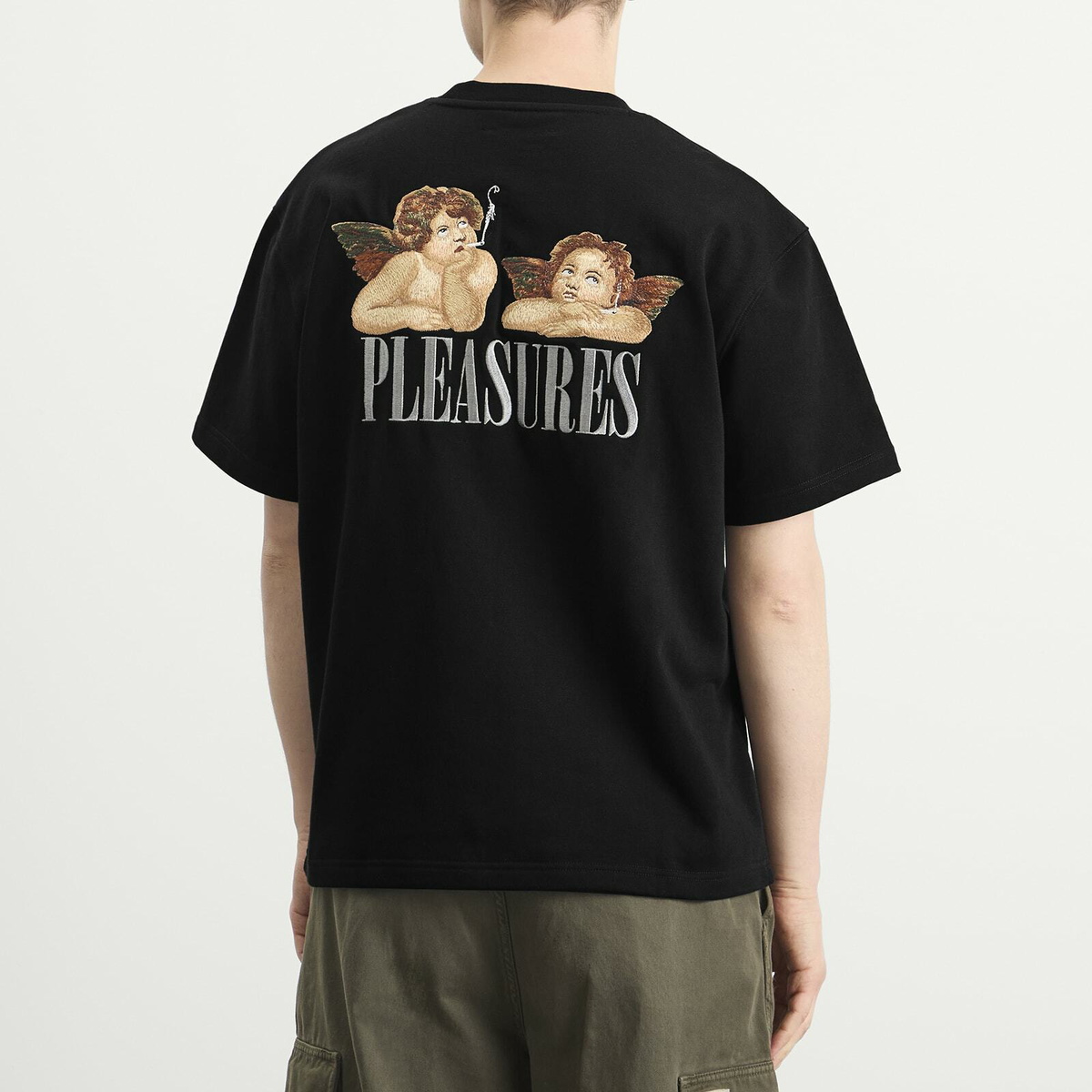 Pleasures Men's Dynamic Emboirdery T-Shirt in Black